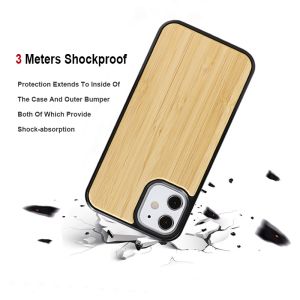 Custom Natural Bamboo Tpu Wooden Phone Case For IPhone