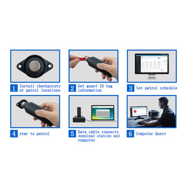 Hospitals Security Patrol Checkpoint System IP67 Durable Security Touch Button