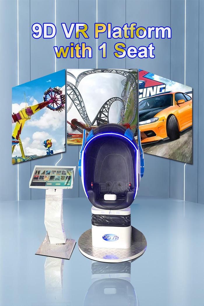 360 ° rotating 9D VR Platform With 1 Seat Virtual Reality Experience Game Machine