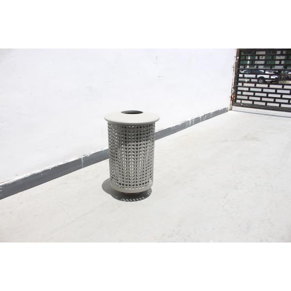 Metal Hardwood Street Outdoor Waste Bin With 450x450x750mm Size