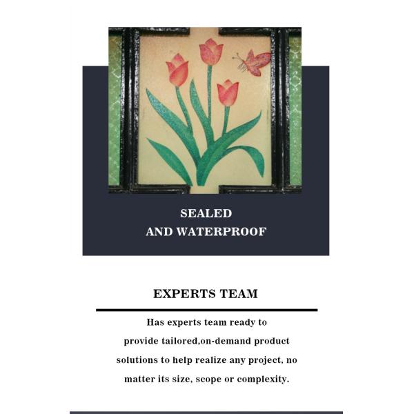 Villa Farmhouse Stained Glass Custom Size Circular Traditional