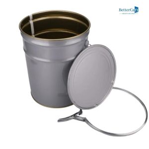 Buy cheap Inner Gold Tinplate Bucket , Sustainable White 5 Gallon Bucket Bucket product