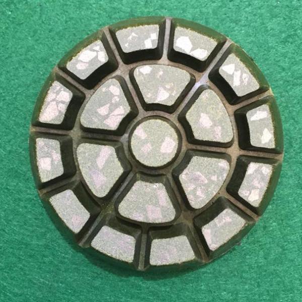 Copper Resin Bond Transitional Diamond Polishing Pads with velcro backing for hand-held grinder