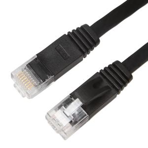 Buy cheap Weatherproof Stable Flat Internet Network Cable , Computer Black Cat 6 Patch Cable product