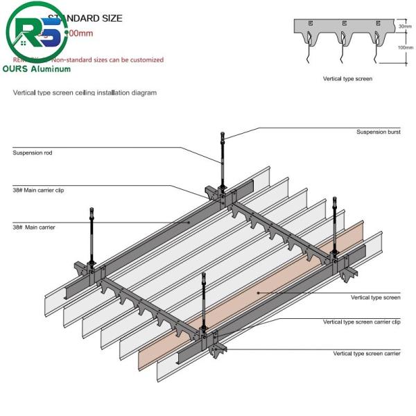 Integration Linear Metal False Ceiling For Construction Building Decorative