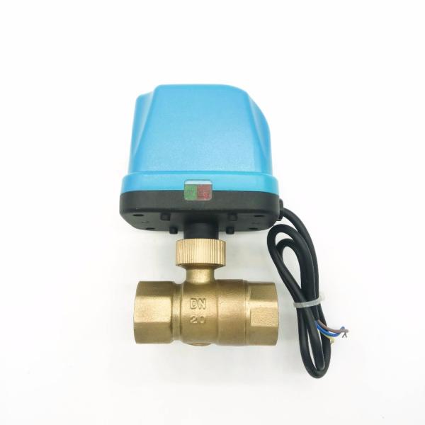 1/2" 3/4" 1" 1 1/4" Motorized Brass Water Valve , Electronic 3 Way Brass Ball Control Valve