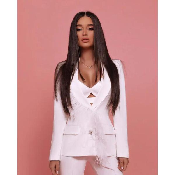 White Elegant Office Wear Suit