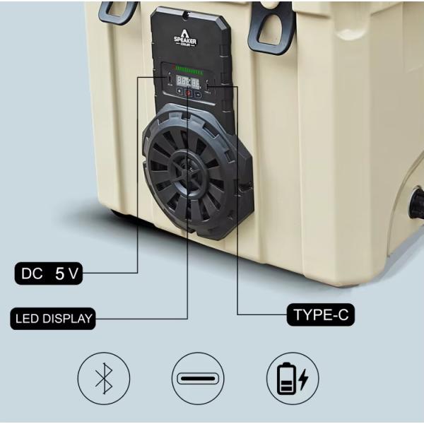 New Design 35L Outdoor Insulated PE&PU Portable Music Speaker Cooler With Logo Pattern