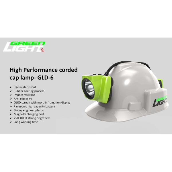 OLED Screen 18000 LUX Led Cordless Mining Cap Lamp