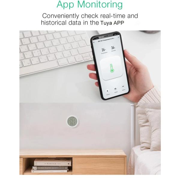 Smart Home Tuya Zigbee Wifi Wireless Smart Temperature And Humidity Sensor lcd Screen Use With Gateway