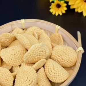 OEM Round Glutinous Rice Cracker Snacks Crispy Texture