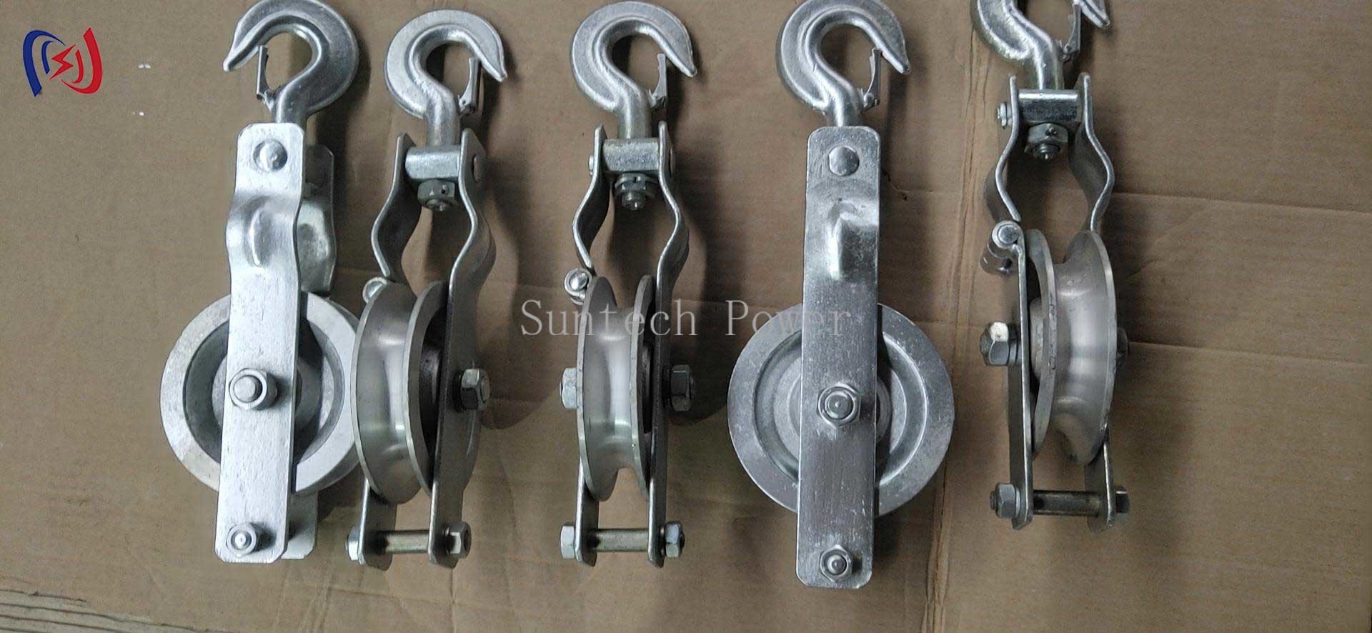 5KN - 20KN Single Sheave Stringing Block Conductor Overhead Transmission Line Tools