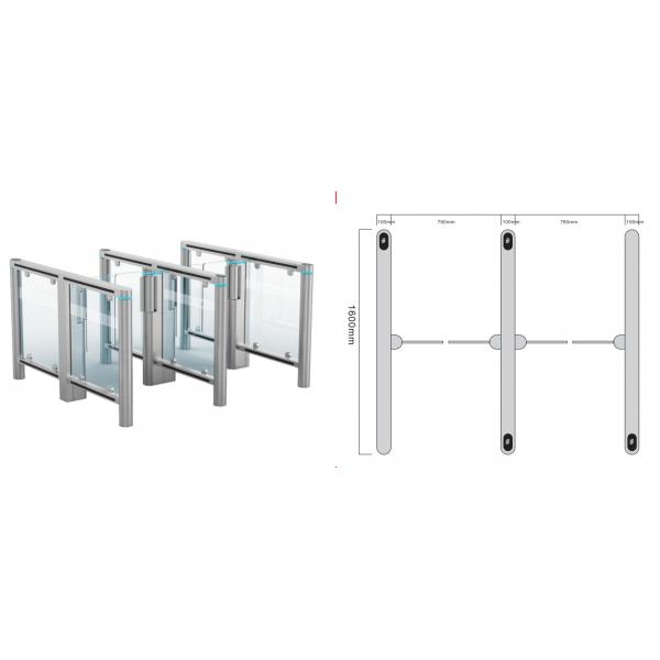 DC Brushless Motor Slim Speed Gate Turnstile Security Doors 0.2 Second