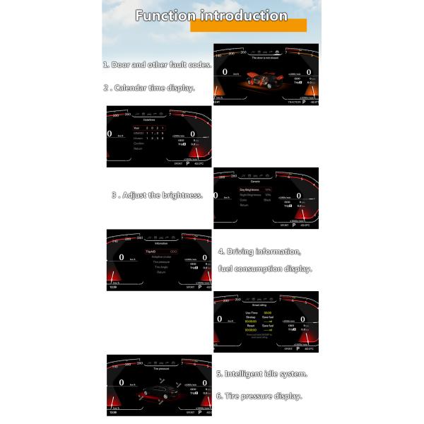 Viknav For BMW 3 Series E90 (2004-2010) 12.3 inch Upgraded LCD Cluster Panel Smart Dashboard Speedometer Display