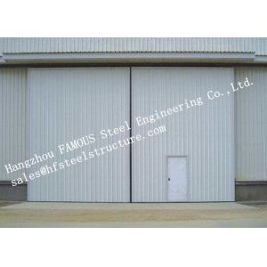 Sectional Horizontal Industrial Sliding Doors With Access Pedestrian Door For