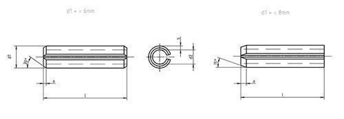 10mm 40mm Slotted Spring Pin DIN7346 Elastic Cylinder ISO 13337 DIN