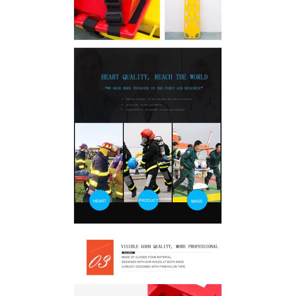 Emergency Rescue Red NBR Head Immobilizer for Stretcher Durable Device