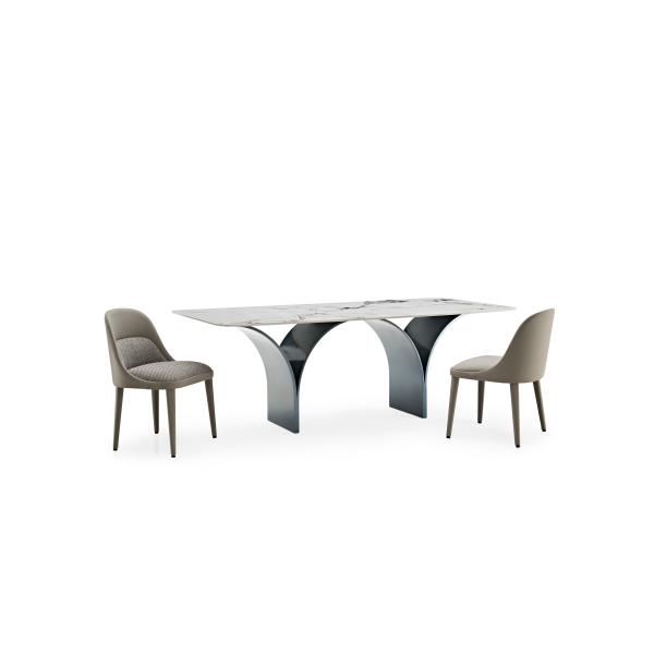 Modern Rectangular Dining Table for Dining Room Workshop 2026 Marble Top Set Simple Steel Legs Restaurant Dining Table Design Set 6 Seater