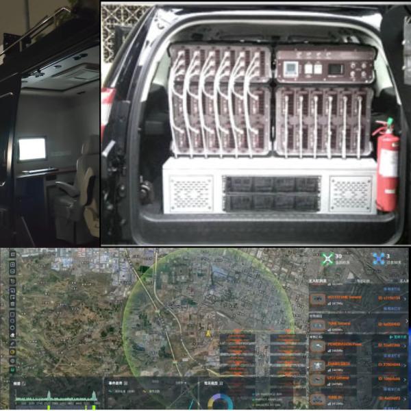 SUV Vehicle Drone Jammer 8KM Detection FPV 3KM Countermeasure Anti Drone Solution
