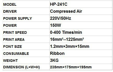 Ribbon Printing Date Coding Equipment Machine 220V Multifunctional