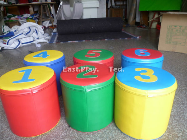 PVC Cover Indoor Soft Play Sponge , Foam Play Bricks ISO Certification