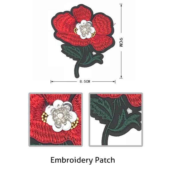 3D Rose Kids Sew On Patches Sequin Material Various Color Any Style Available