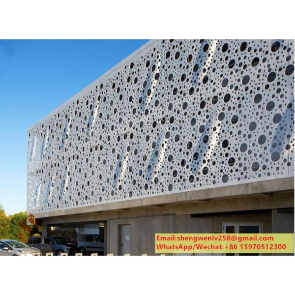 Aluminum Facade Cladding Exterior Cladding Accessories Laser Perforated Facade Curtain Wall