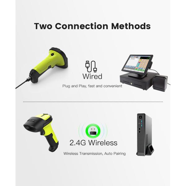 Long Distance 1D Laser Handheld Wireless Barcode Reader For POS System