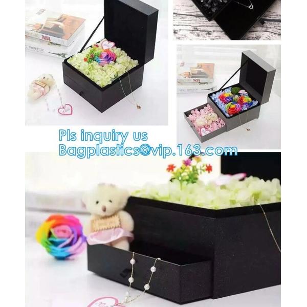 New product custom handmade small luxury wedding paper jewellery white gift box with ribbon closure,Silk Customised Pock