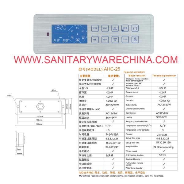 Bath controller box + controller display panel ,SPA contoller AHC-25