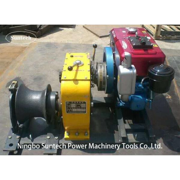 Stringing Wire Powered High Speed Winch Cylindrical Shape Steel Rope Coming