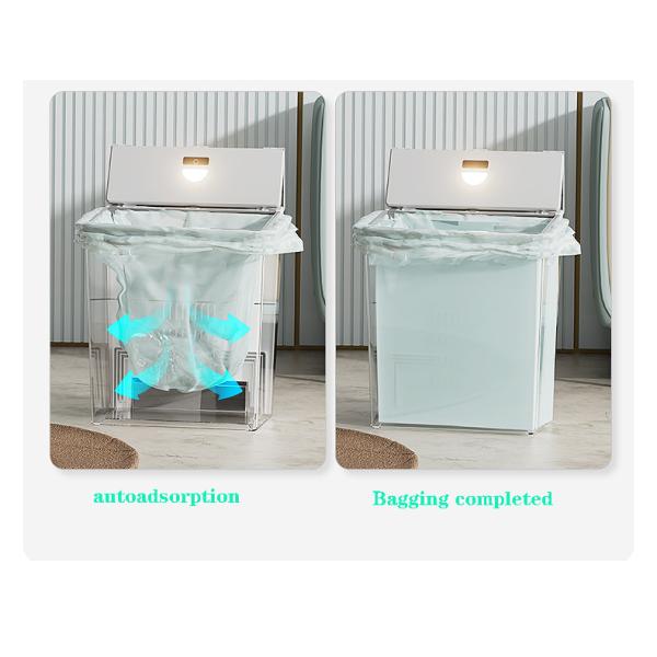 Household Kitchen Automatic Suction Bag Laying Bag Electric Folding Open Lid Intelligent Induction Garbage Can
