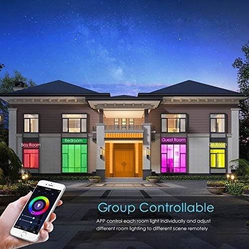 28W Modern RGBIC Surface Mounted Ceiling Light Fixture White Metal