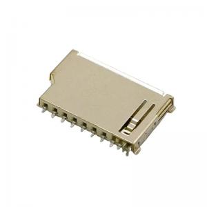 China Short Body 9Pin SD Memory Card Connector Push Push Type Copper Shell on sale