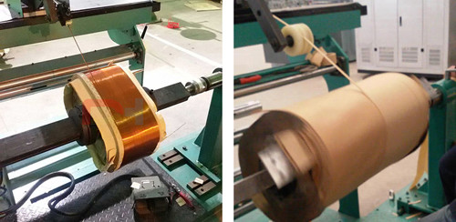 Copper Power Transformer Coil Winding Machine With Payoff Rack Hv Coil Winding Machine