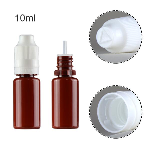 Empty Brown Pet Liquid Dropper Bottle 10ml Capacity With Anti - Theft Cap