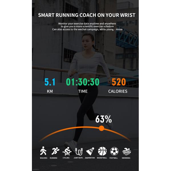 H31 Heart Rate Fitness Tracker NFC Touch Screen Silicone Watch Tape Social Sharing Smartwatch