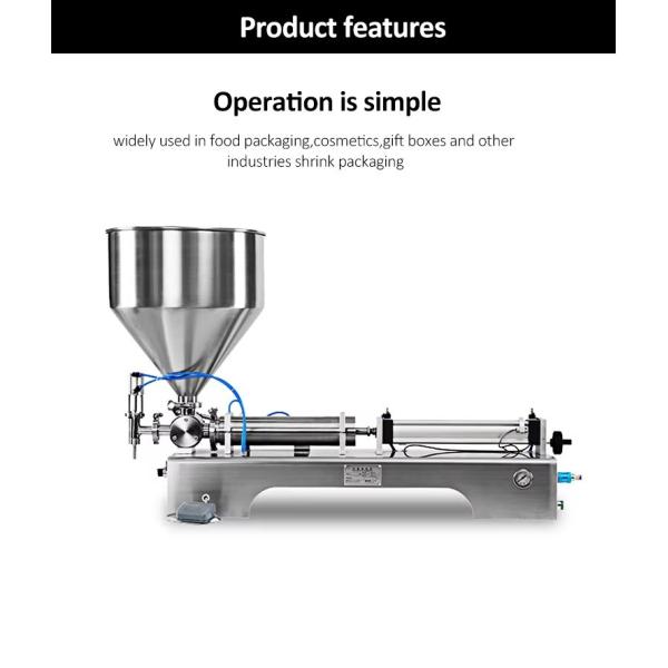 Semi Automatic Filling Machines Horizontal Small Machine Manual Dispense Cream Honey Machinery For Food Processing