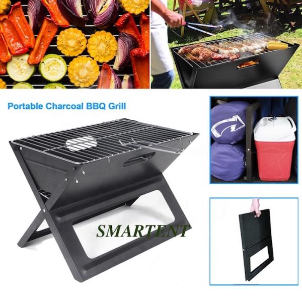 SGS 45cm dia Portable Folding Bbq Grill / Metal Charcoal Grill Easy Set Up