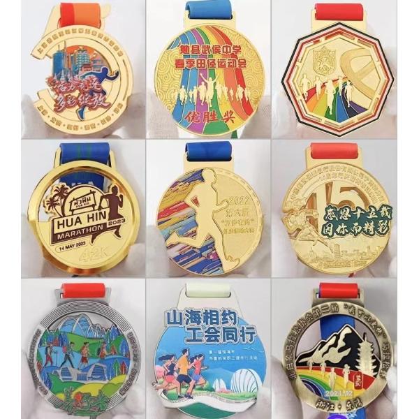 Wholesale customized design die casting gold medal medailles with ribbon