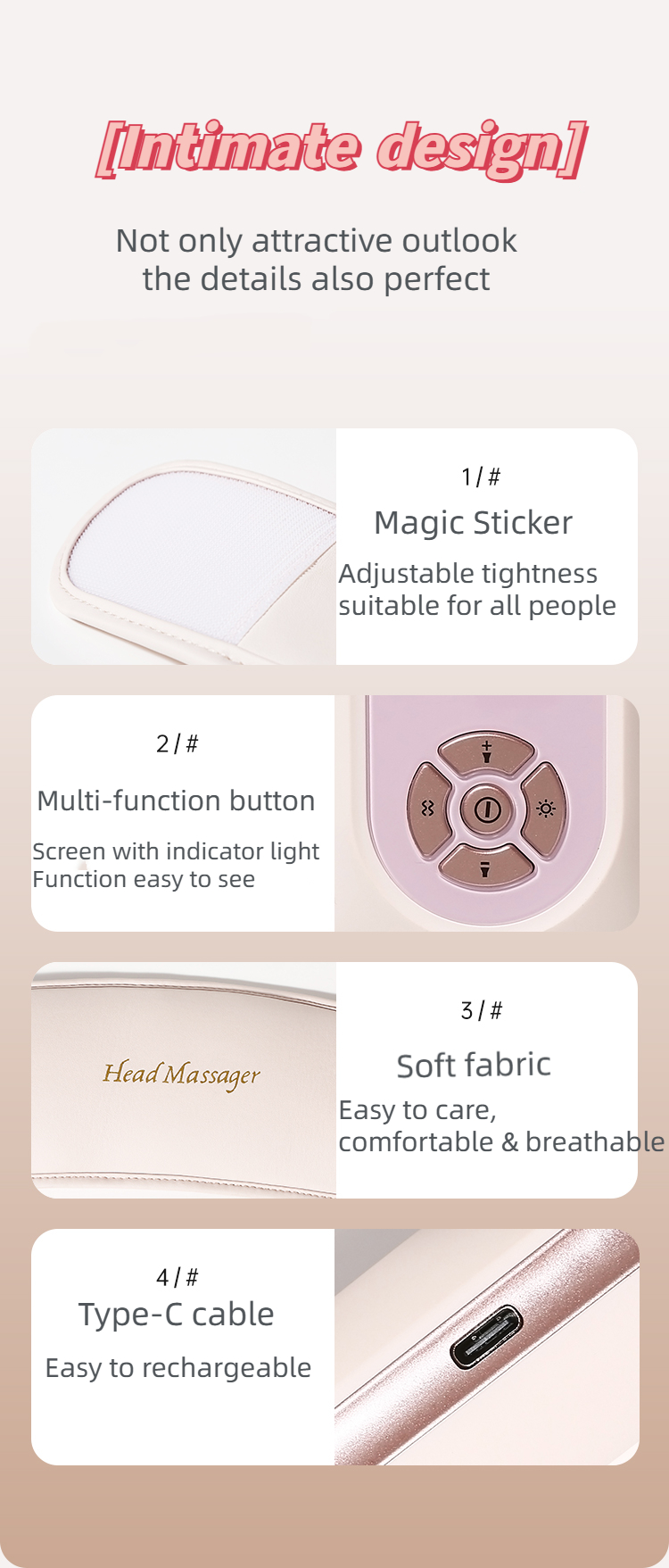 Electric Relaxing Head Massager Heating Wrap 6 Zone Airbag Head Spa Equipment