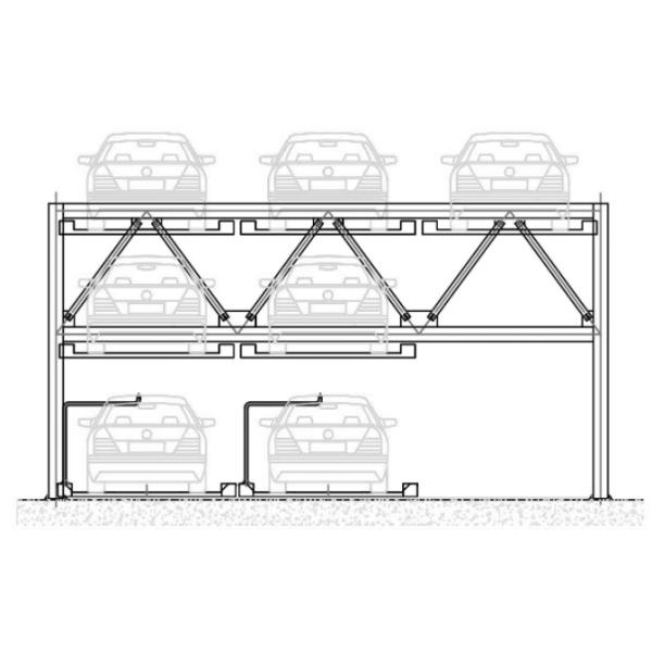 PSH3 Underground Car Parking Systems 3 Level 4 Post Hydraulic Lift