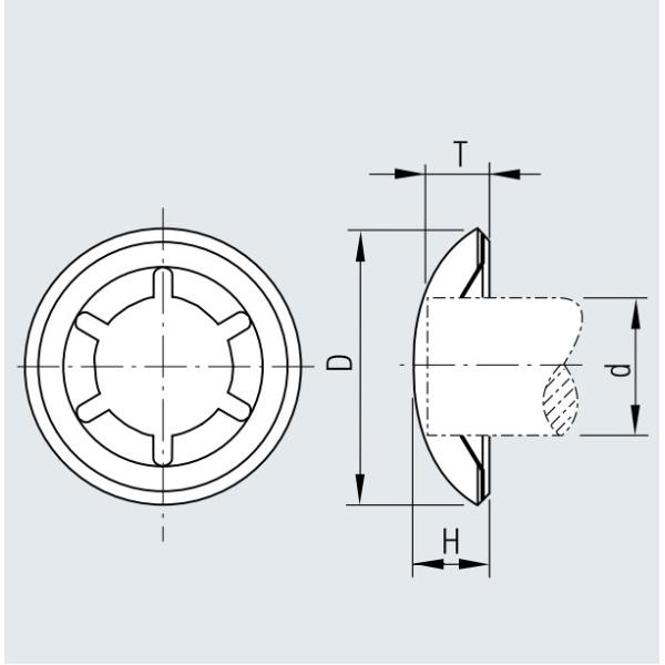 Manganese Steel 3mm Starlock Push On Fasteners For Retaining Imperial Round Shafts