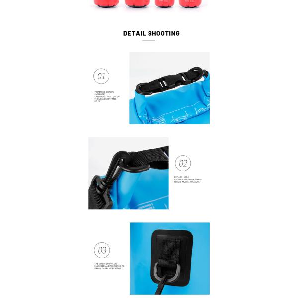 Black Blue Dry Bag Backpack Waterproof 5L / 10L / 20L / 30L Lightweight Backpack