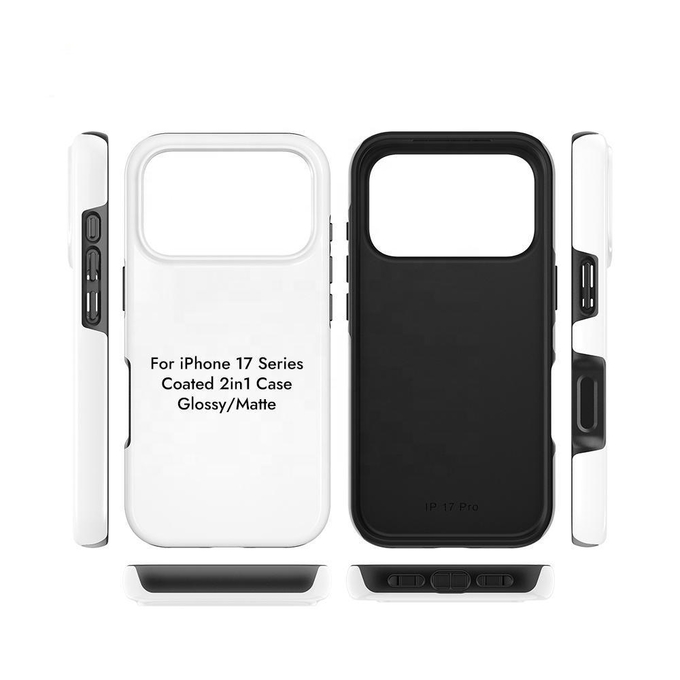 Sublimation 3d 2 In 1 Coated Phone Case Blanks Matte Glossy For Iphone 17 Series Mobile Phone Cover