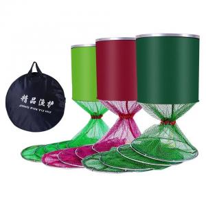 China Cage Fishing Tackle Set Stainless Steel Collapsible Dip Net Fishing Basket Cage on sale