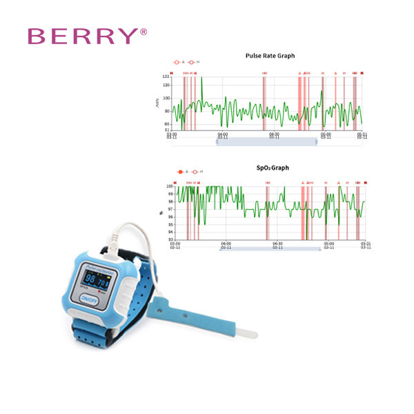 Small Lightweight Apnea Sleep Machine Diagnostic Monitor With Bluetooth Spo2 Heart Rate