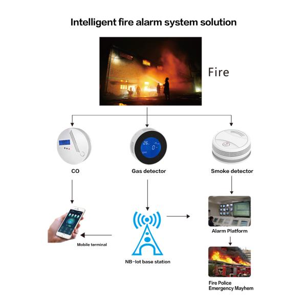 Explosion Proof Tuya Smoke Detector Home Assistant 2.4Ghz 85dB Alarm