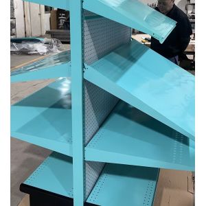 Rustproof Retail Metal Gondola Shelving Display Gondola Display Stands