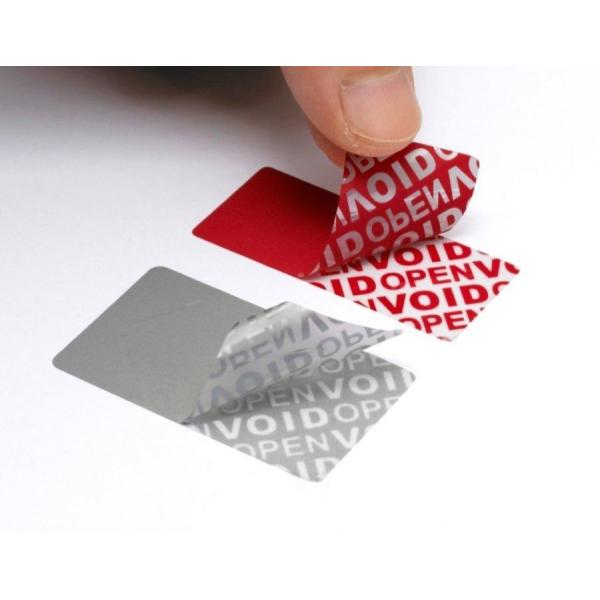 PET Adhesive Security Labels / Tamper Proof Tags With Water Glue